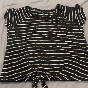 This is a medium sized zebra striped shirt from sanctuary